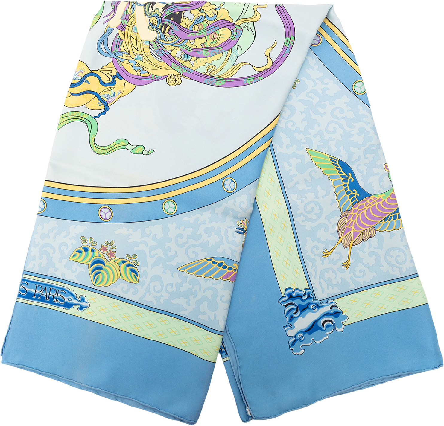 Hermès Nikko Silk Scarf 90, från Luxclusif, i färgen light blue.