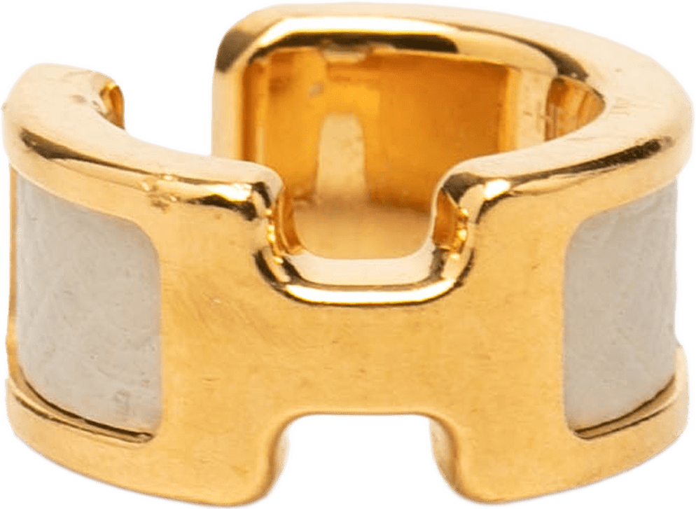 Hermès Gold Plated And Epsom Olympe Ear Cuff, från Luxclusif, i färgen gold.