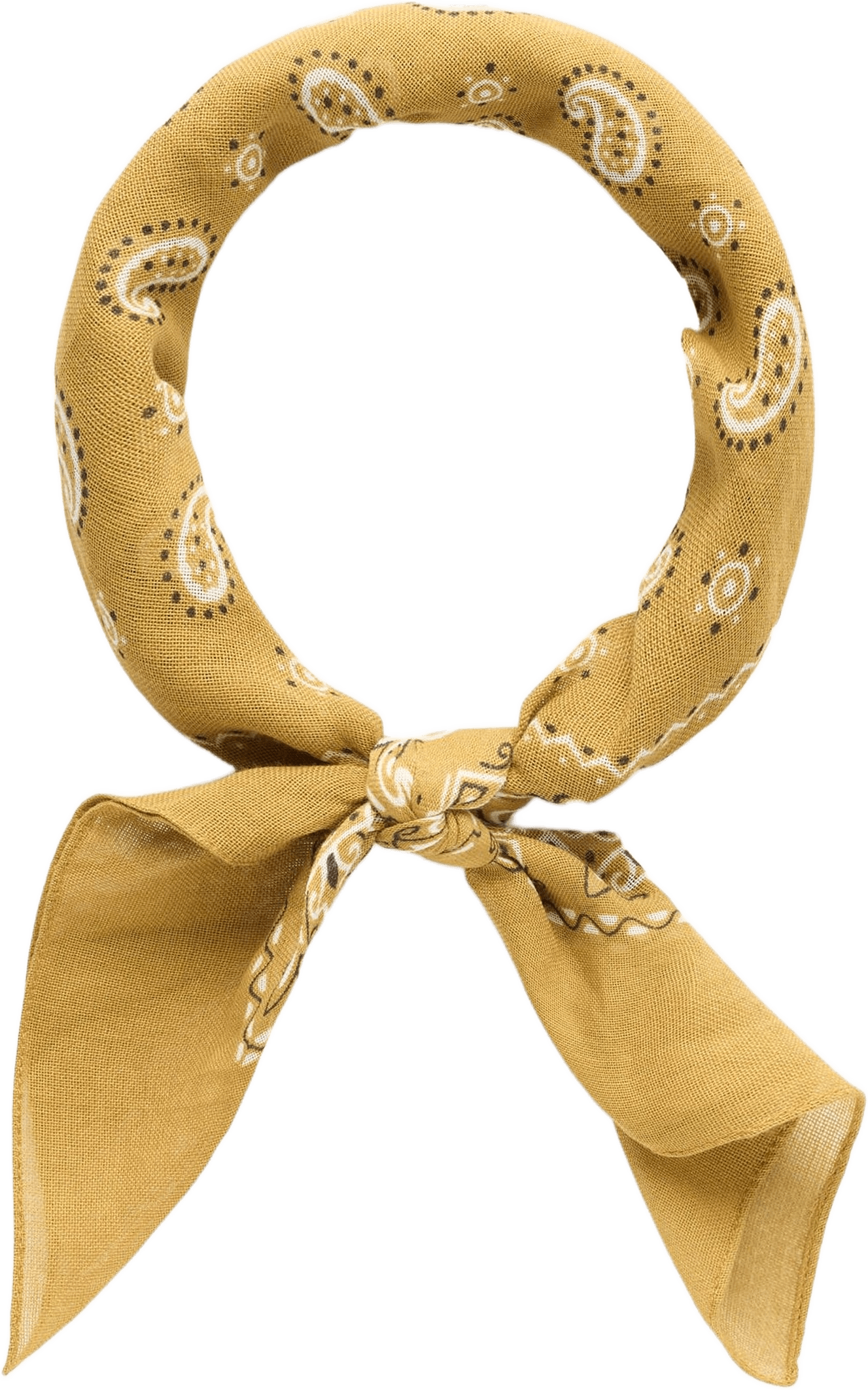 Paisley Printed Cotton Bandana, från John Henric, i färgen yellow.