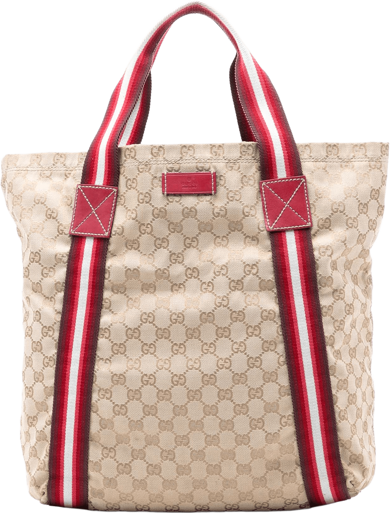 Gucci Gg Canvas Web Tote, från Luxclusif, i färgen beige.
