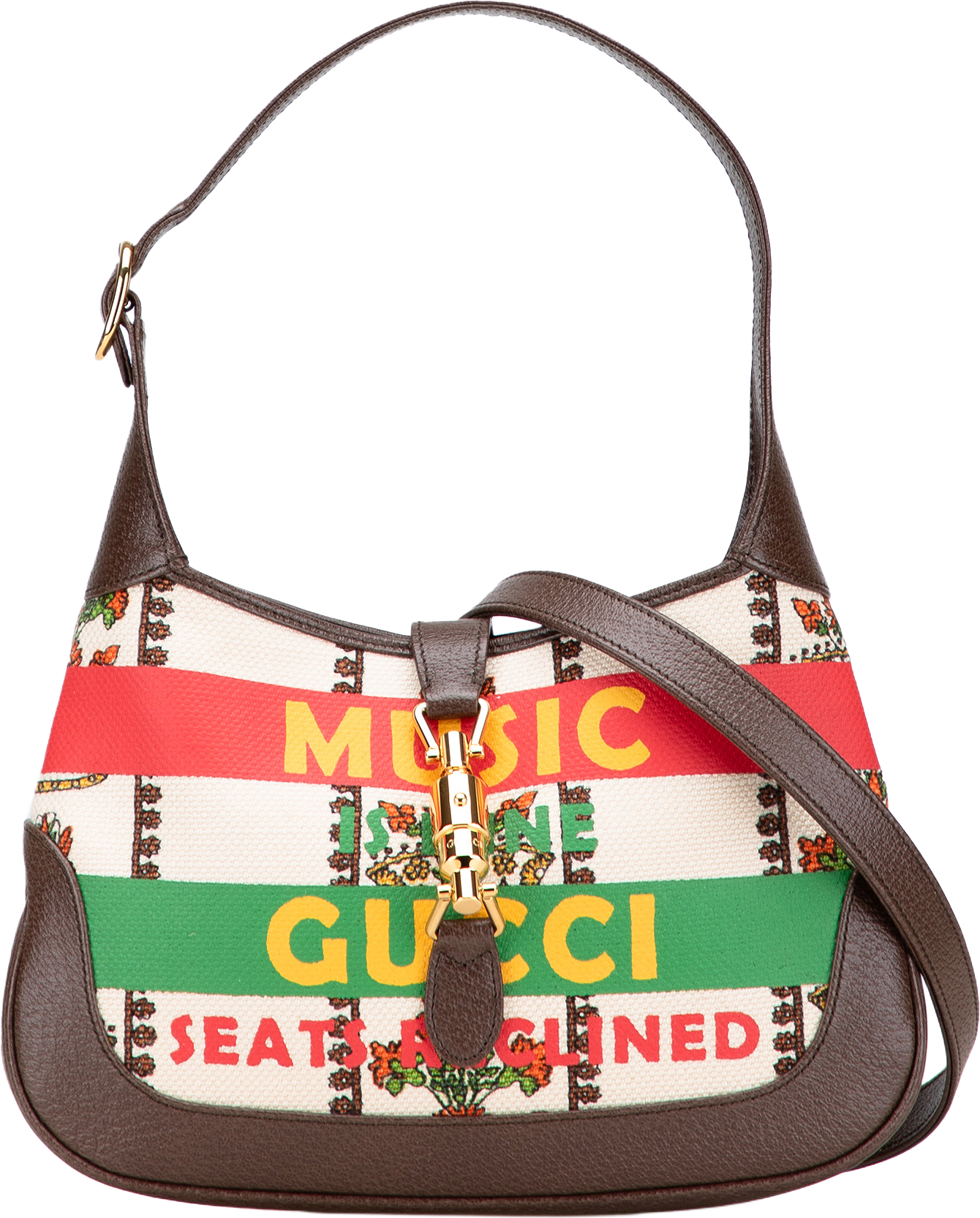 Gucci Small Canvas 100 Centennial Music Jackie 1961 Crossbody, från Luxclusif, i färgen light beige.