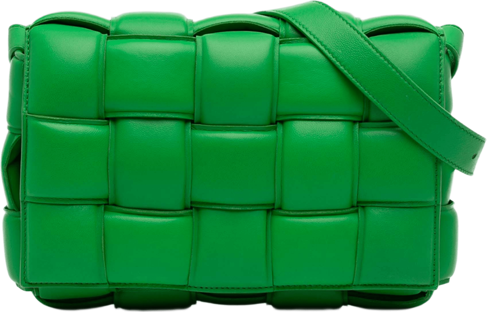 Bottega Veneta Nappa Intrecciato Padded Cassette Crossbody, från Luxclusif, i färgen green.