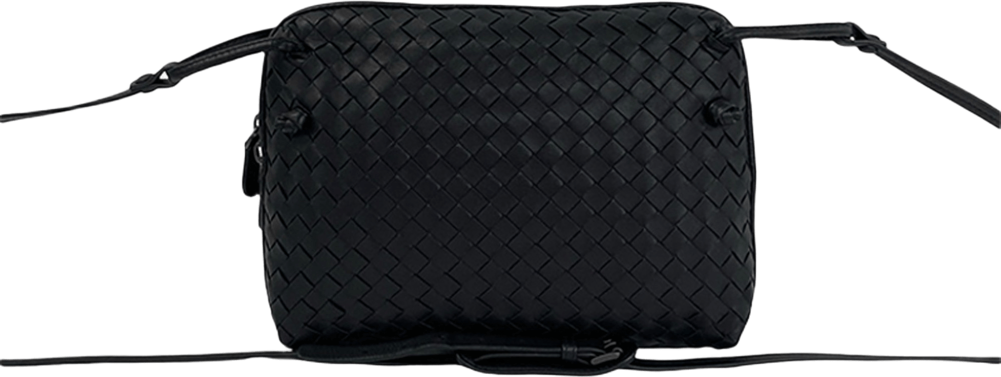 Bottega Veneta Nappa Intrecciato Nodini Crossbody, från Luxclusif, i färgen navy.