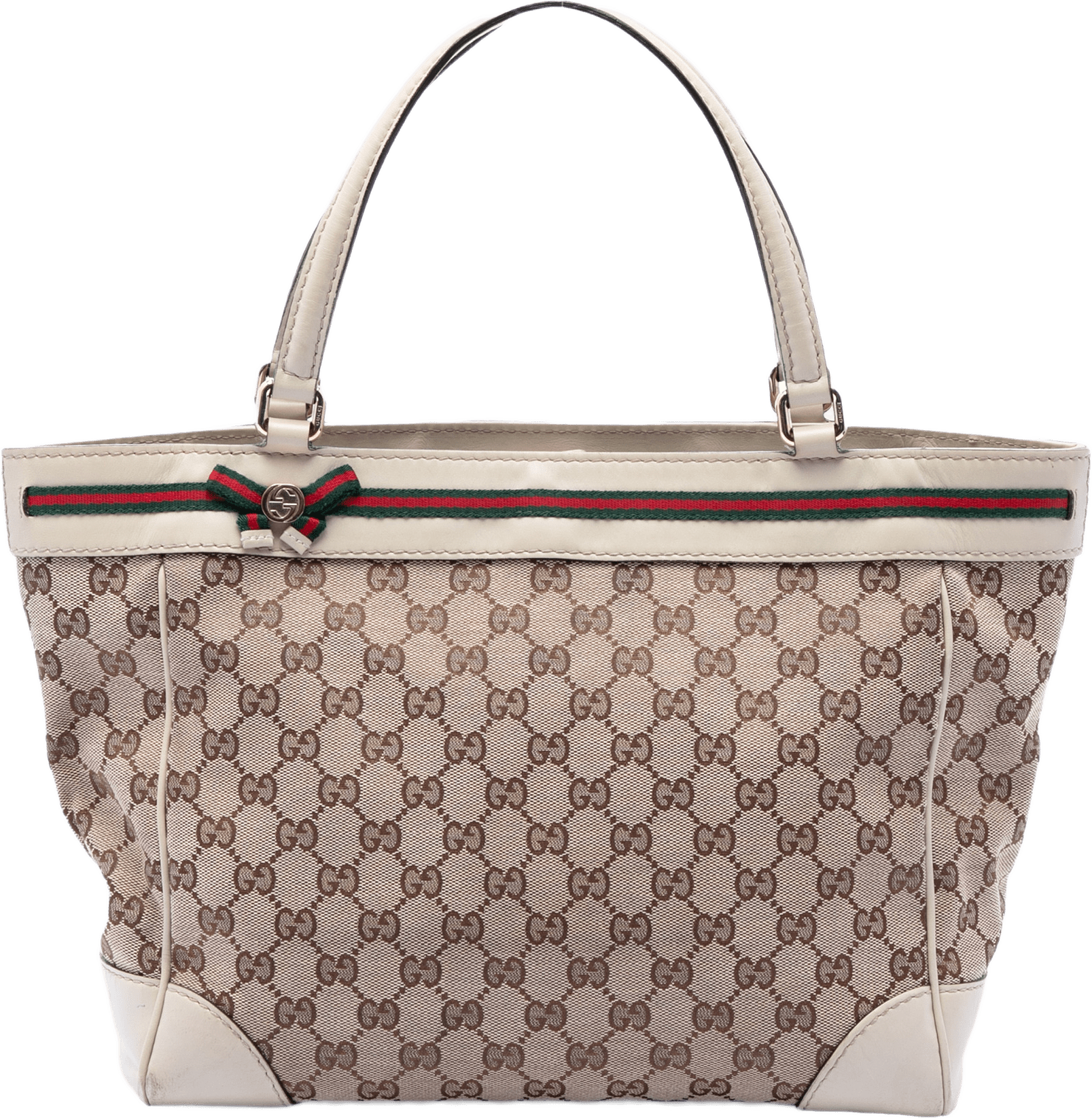 Gucci Gg Canvas Web Mayfair Tote, från Luxclusif, i färgen vit.
