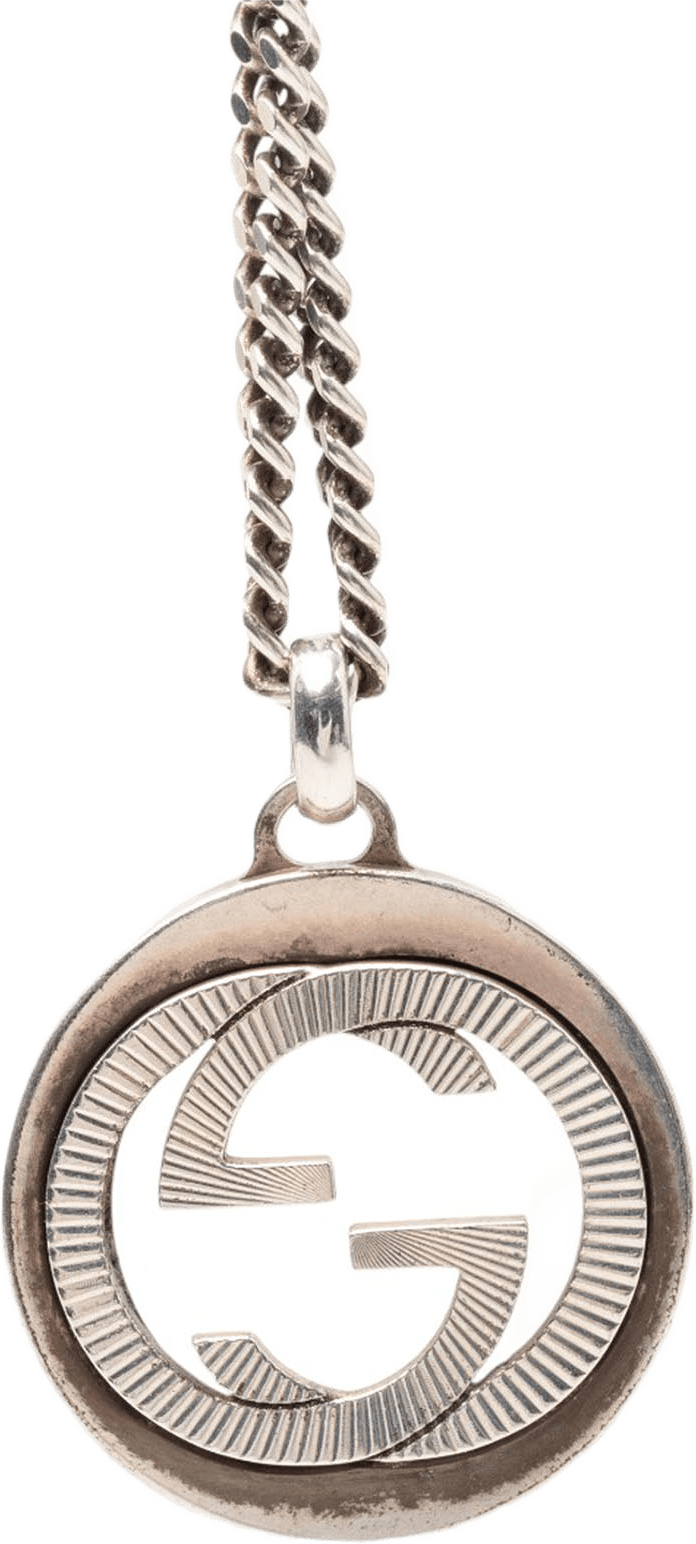 Gucci Sterling Silver Interlocking G Necklace, från Luxclusif, i färgen silver.