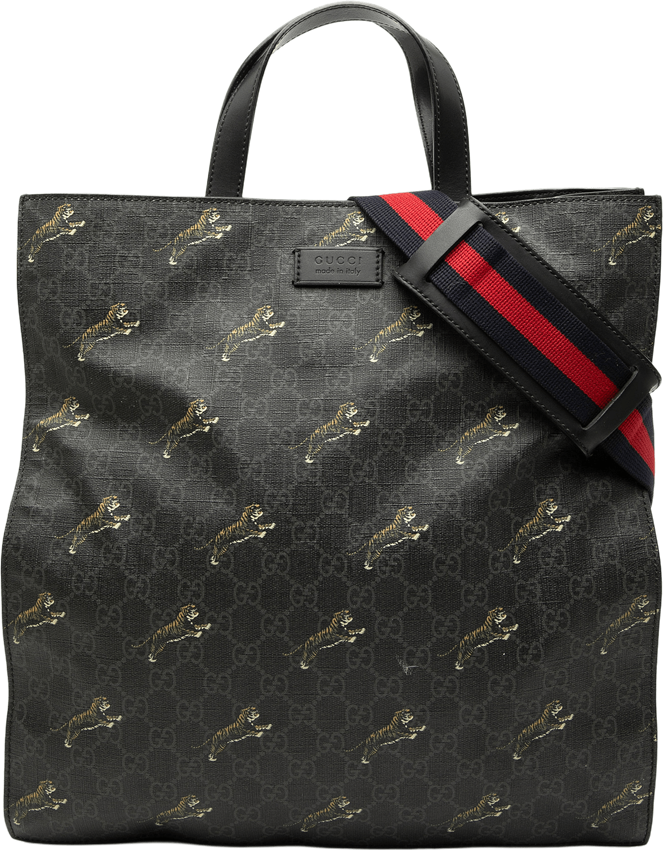Gucci Gg Supreme Tiger Convertible Soft Tote, från Luxclusif, i färgen black.