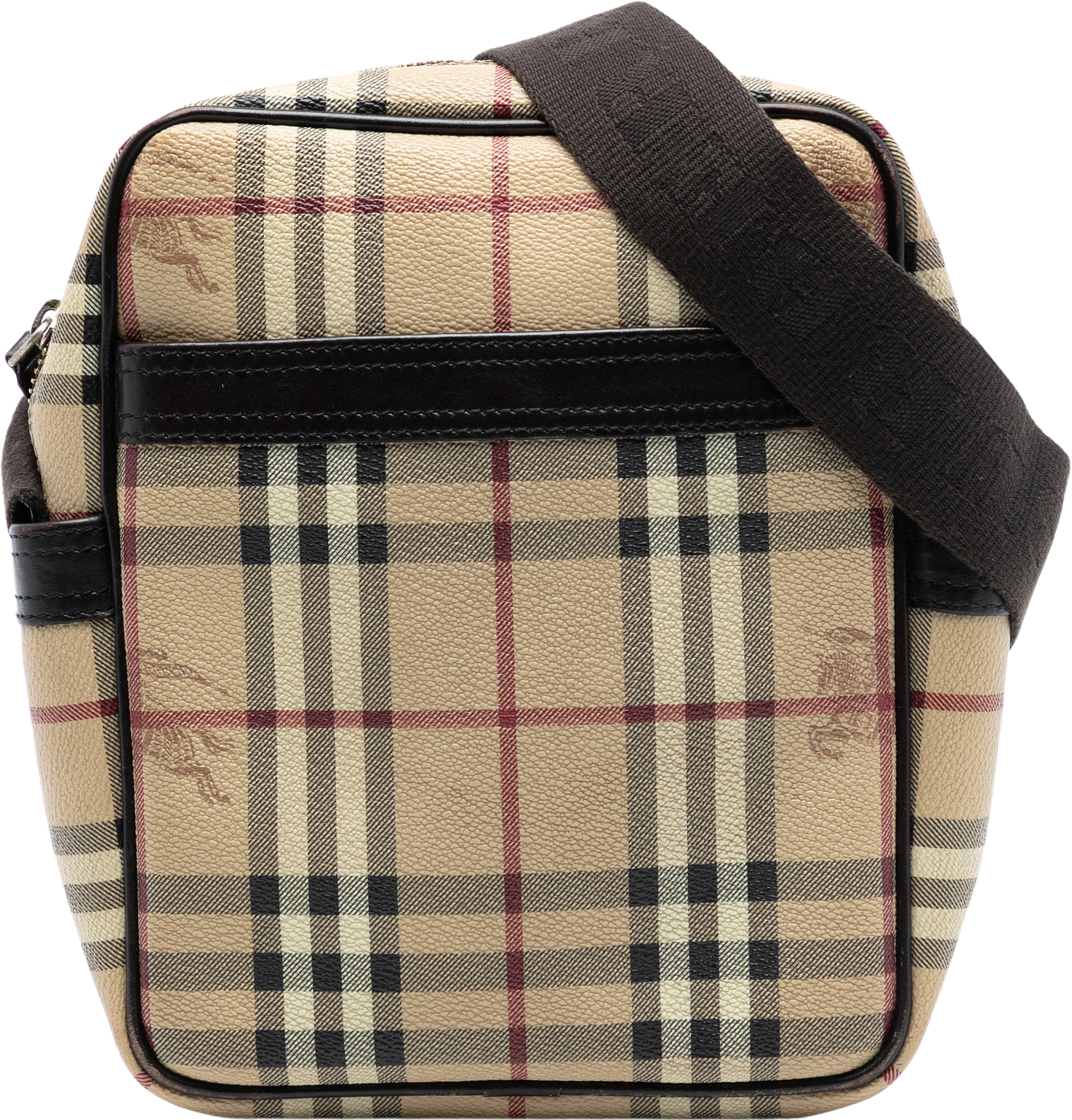 Burberry Haymarket Check Coated Canvas Crossbody, från Luxclusif, i färgen beige.