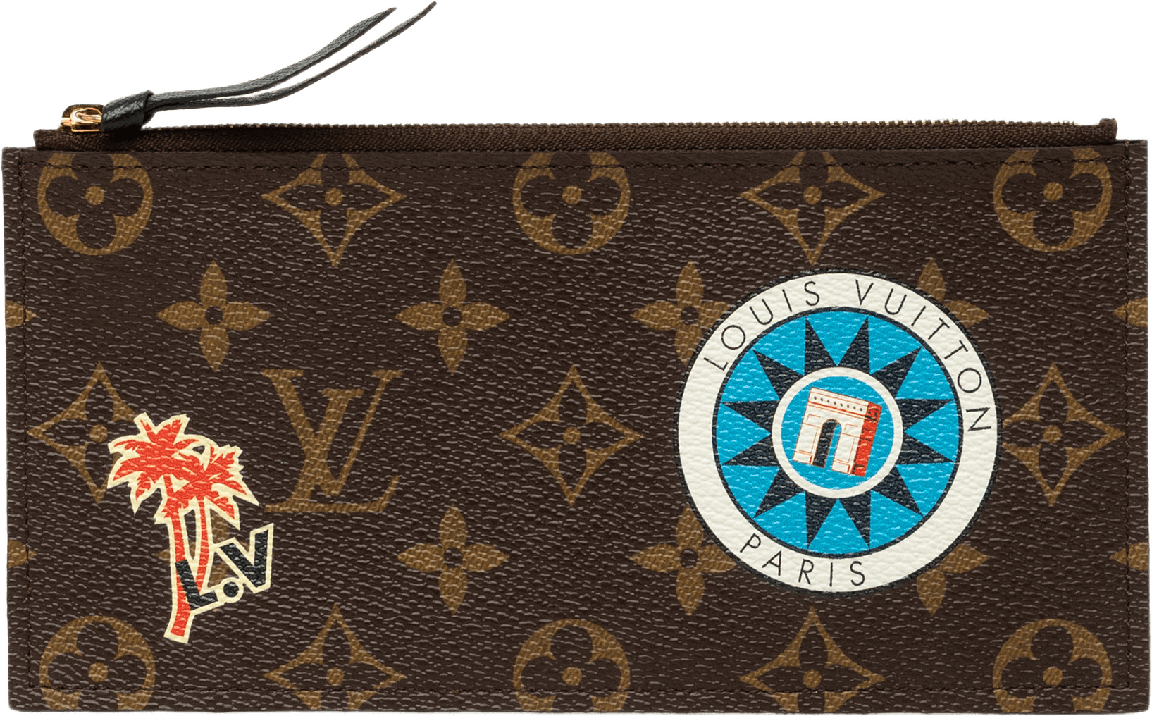 Louis Vuitton Monogram World Tour Felicie Insert Zip Pouch, från Luxclusif, i färgen brun.