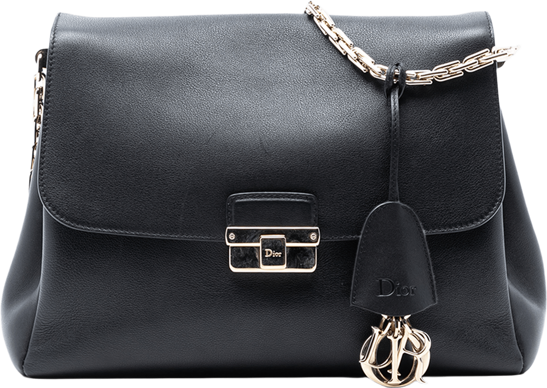 Dior Large Calfskin Diorling Shoulder Bag, från Luxclusif, i färgen black.
