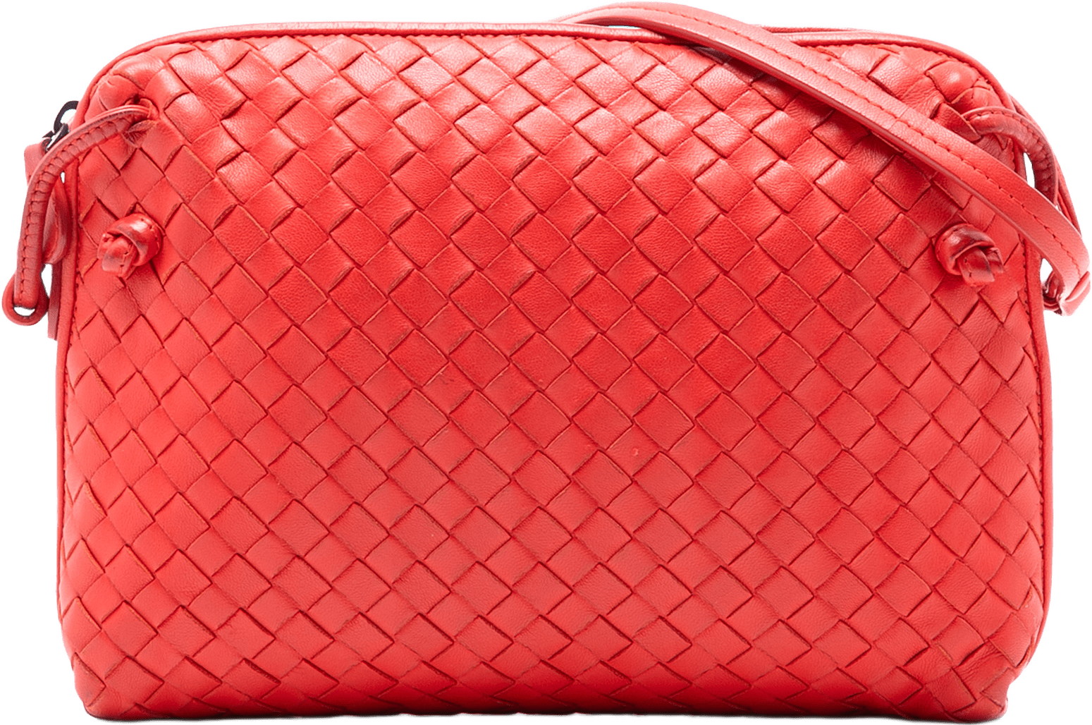 Bottega Veneta Nappa Intrecciato Nodini Crossbody, från Luxclusif, i färgen red.