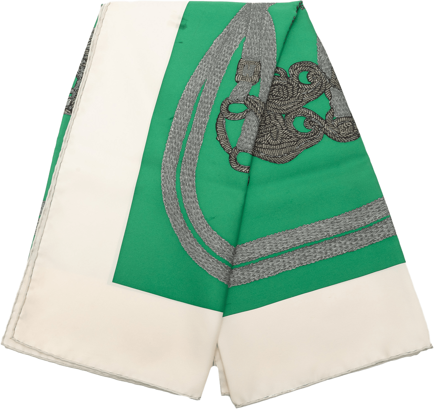 Hermès Brides De Gala Brode Main Silk Scarf 90, från Luxclusif, i färgen green.