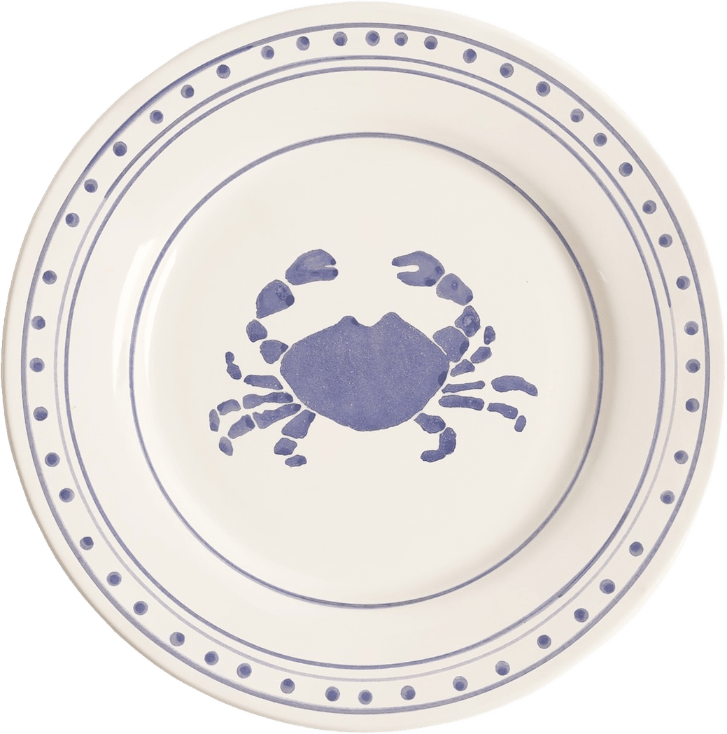 Crab Tallrik - 28 Cm, från Pick A Poppy, i färgen dark blue.