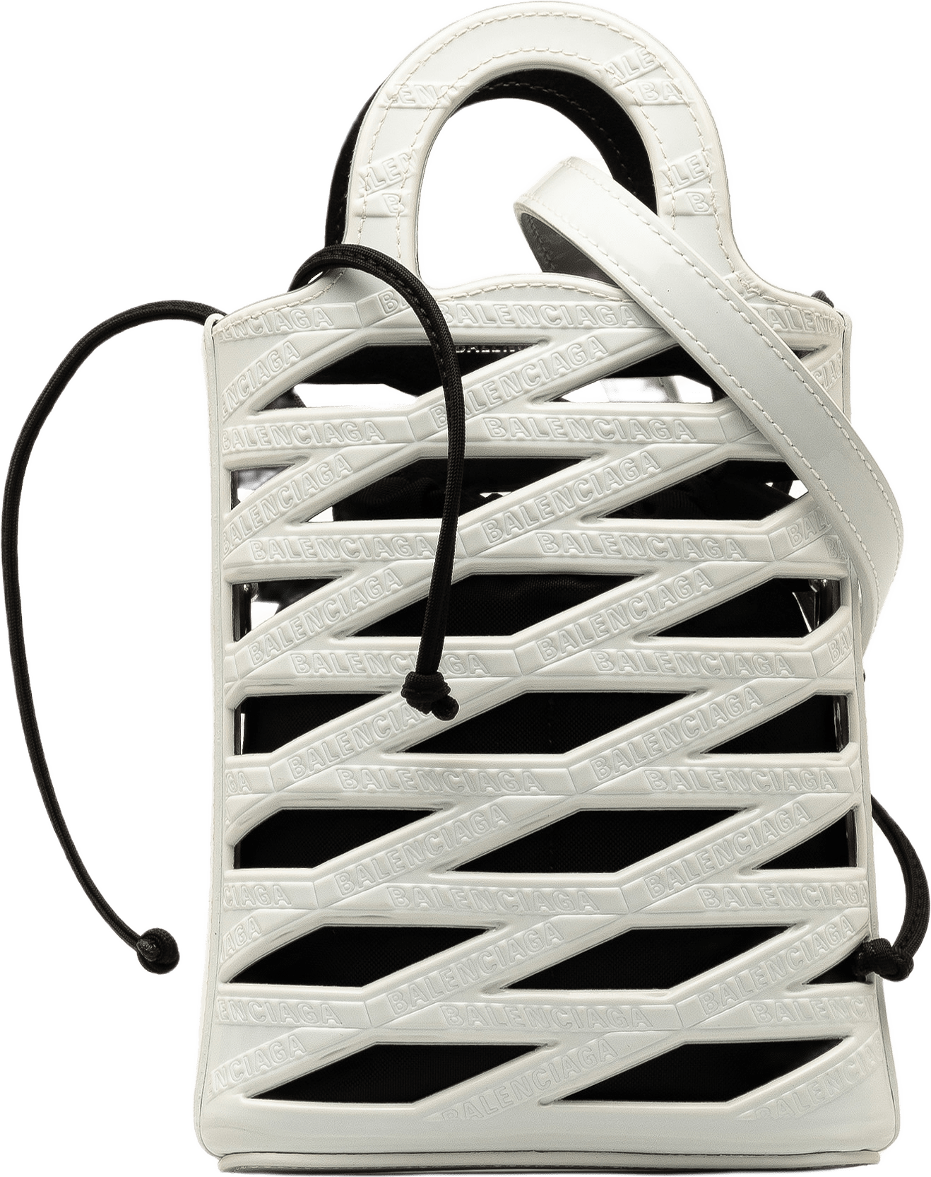 Balenciaga Neo Basket Phone Holder, från Luxclusif, i färgen white.