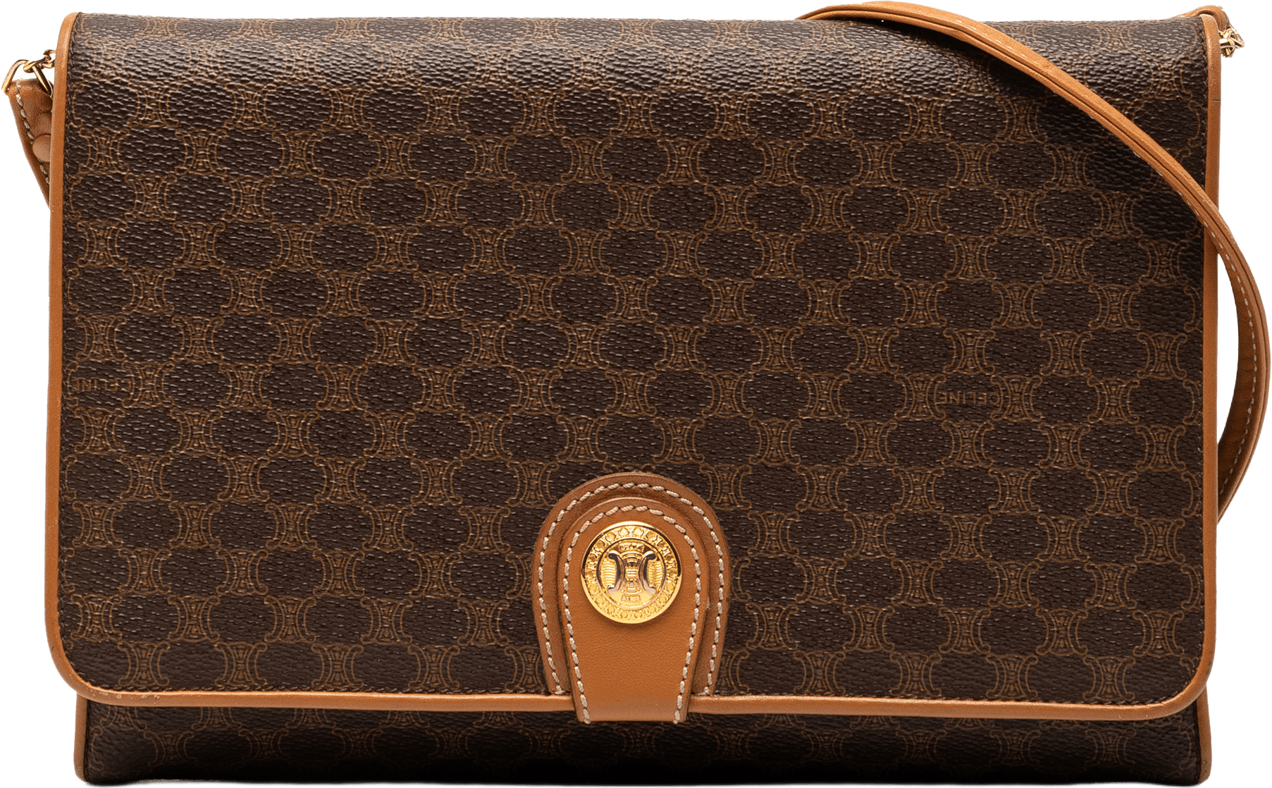 Celine Macadam Coated Canvas Crossbody, från Luxclusif, i färgen brown.