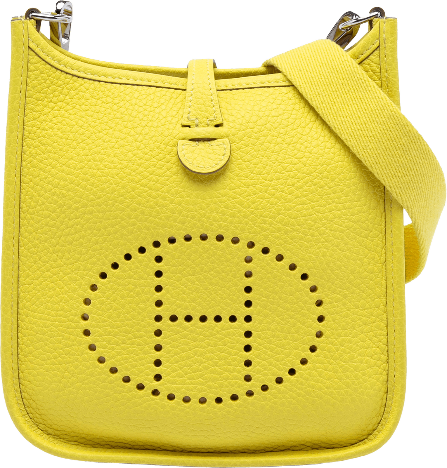 Hermès Clemence Evelyne Tpm, från Luxclusif, i färgen yellow.