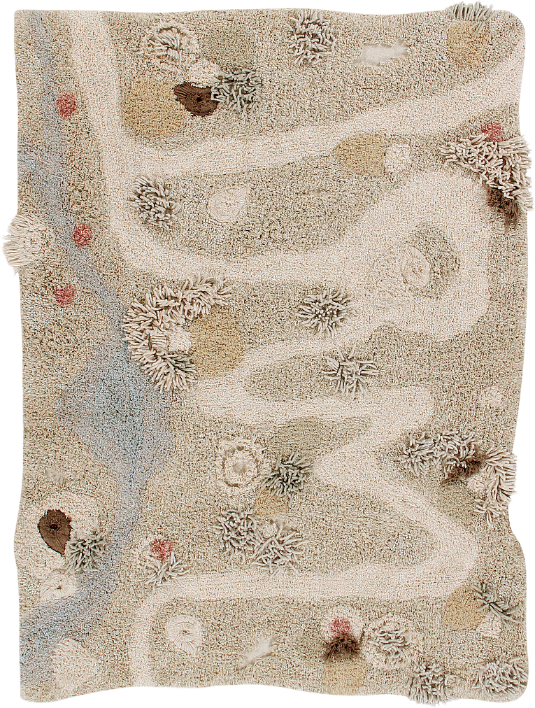 Tvättbar Matta Path Of Nature, från LORENA CANALS, i färgen natural, olive, pearl blue, ash rose, brown.