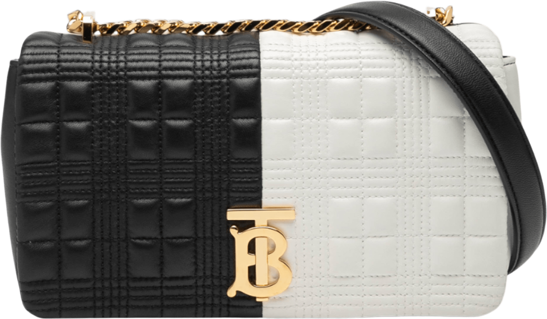 Burberry Small Bicolor Quilted Lambskin Lola Crossbody, från Luxclusif, i färgen black.