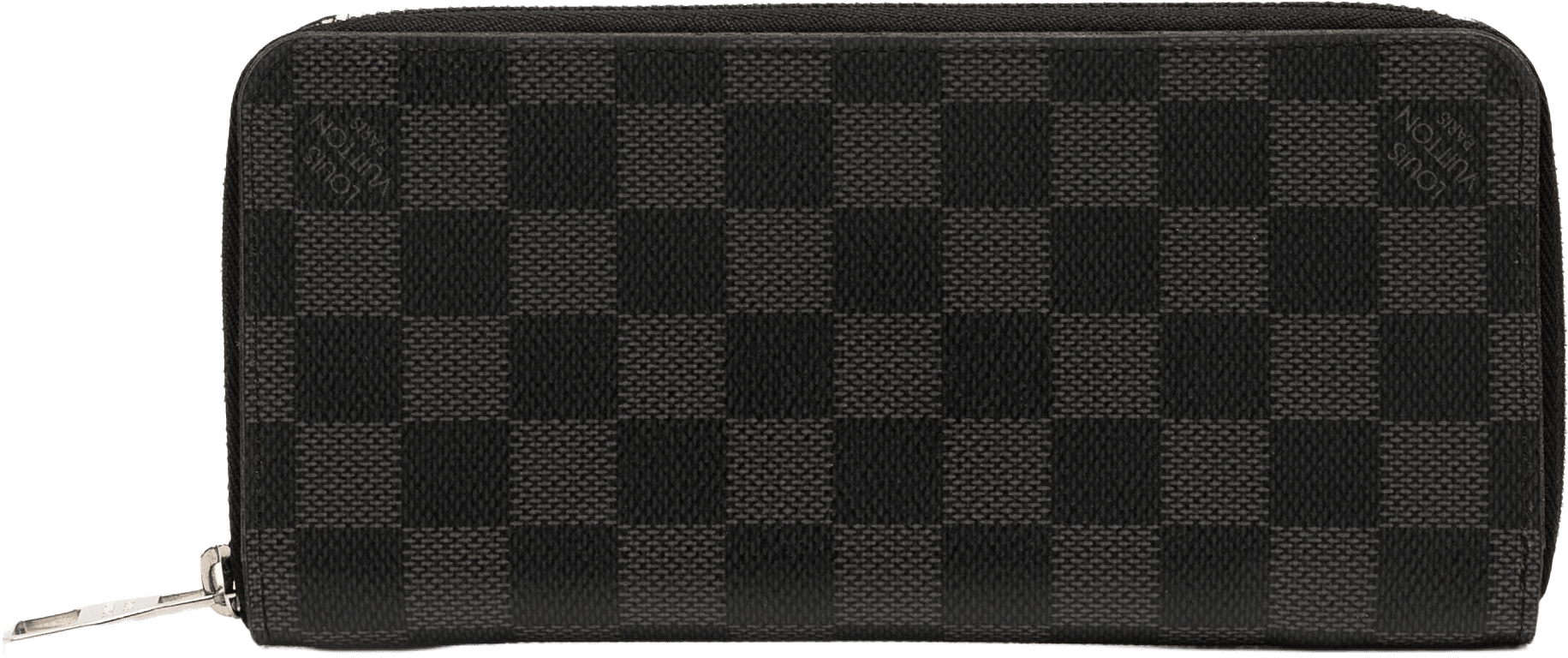 Louis Vuitton Damier Graphite Vertical Zippy Wallet, från Luxclusif, i färgen black.