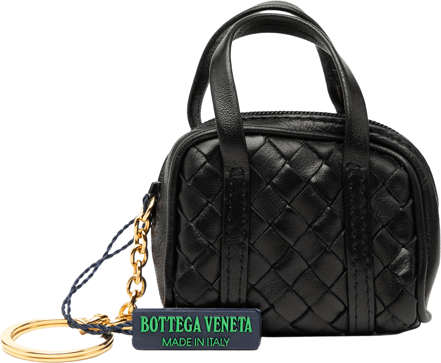 Bottega Veneta Nappa Intrecciato Pouch Key Holder And Bag Charm, från Luxclusif, i färgen black.