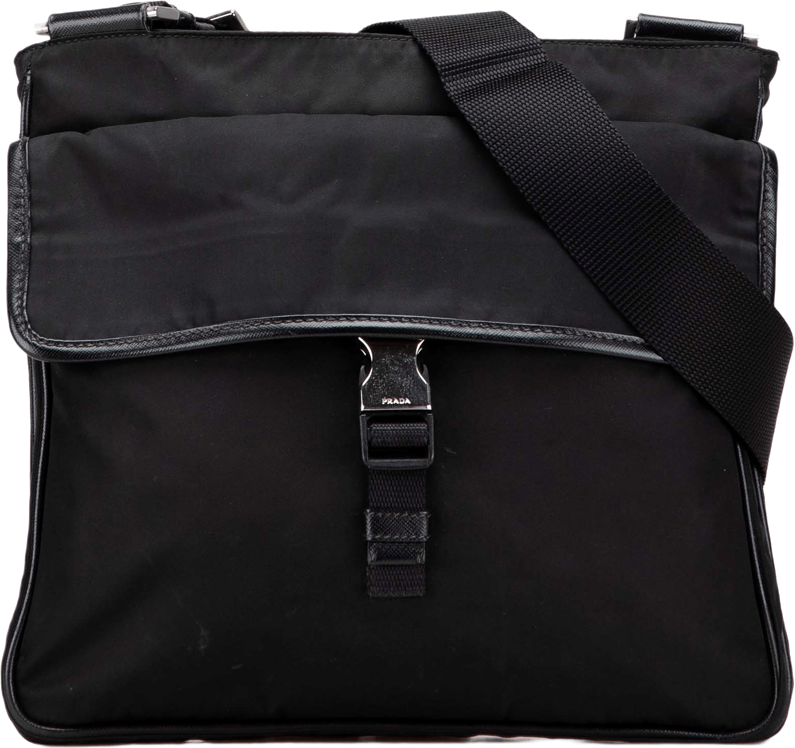 Prada Tessuto Zip Top Crossbody, från Luxclusif, i färgen black.