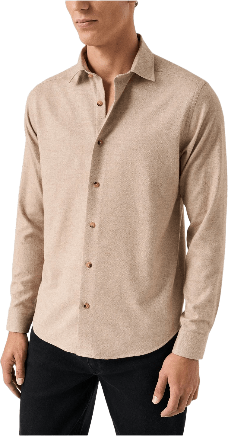 Flanellskjorta Casual Fit, från Eton, i färgen beige.
