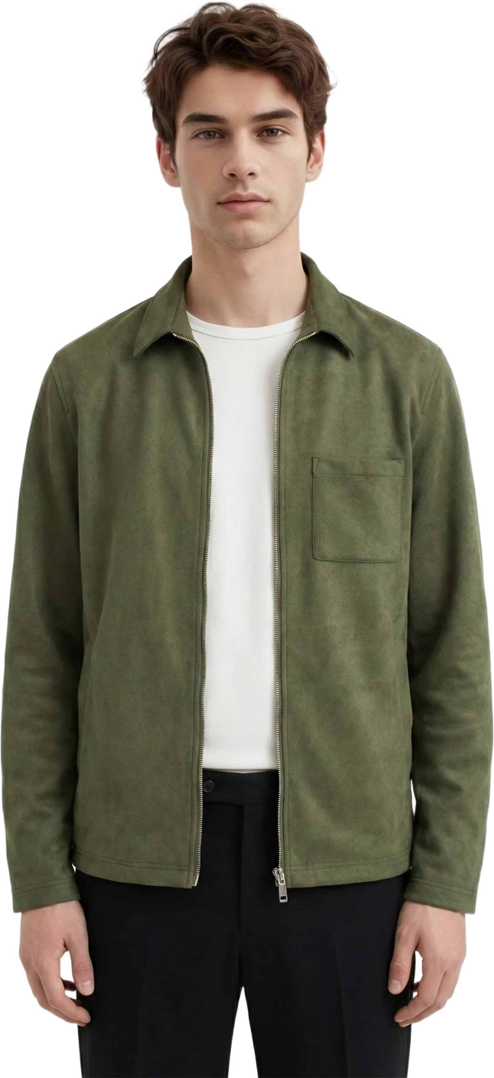 Neo Vegan Suede Overshirt 2.0, från Ciszere, i färgen green.