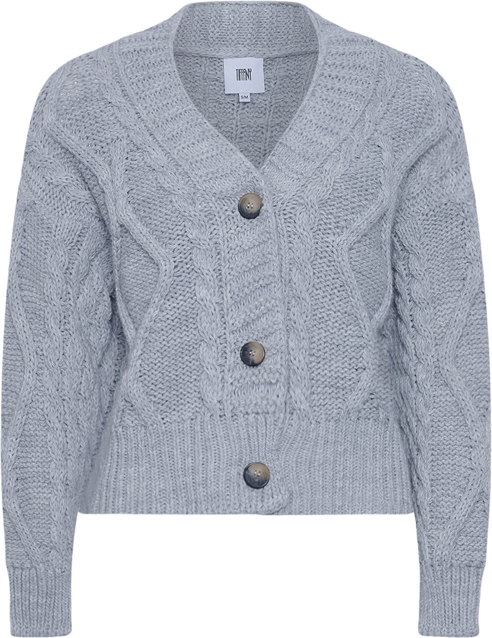 Carla, Cardigan Knit - Light Grey