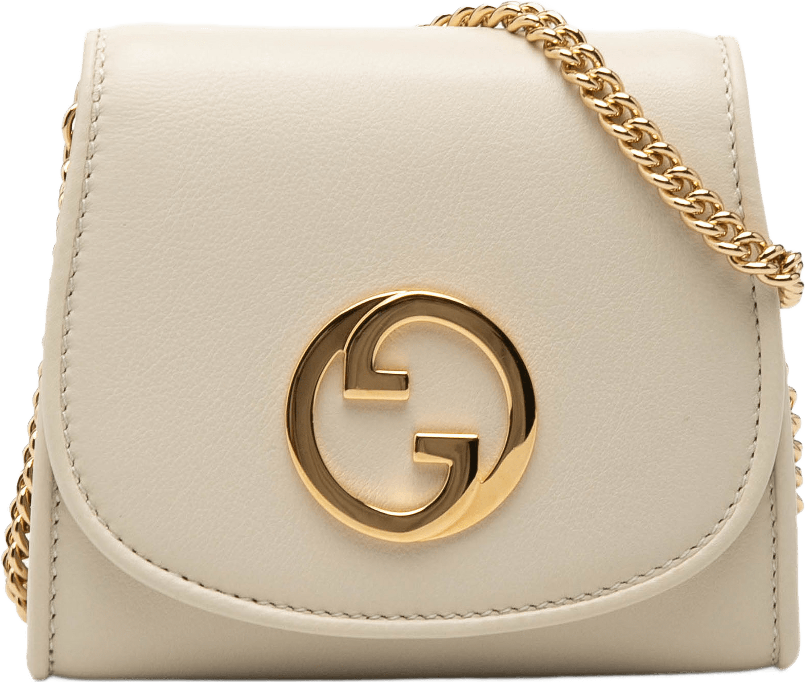 Gucci Medium Calfskin Blondie Wallet On Chain, från Luxclusif, i färgen white.