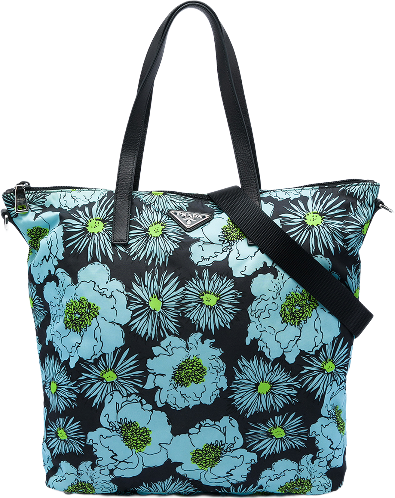 Prada Tessuto Stampato Tote, från Luxclusif, i färgen blå.