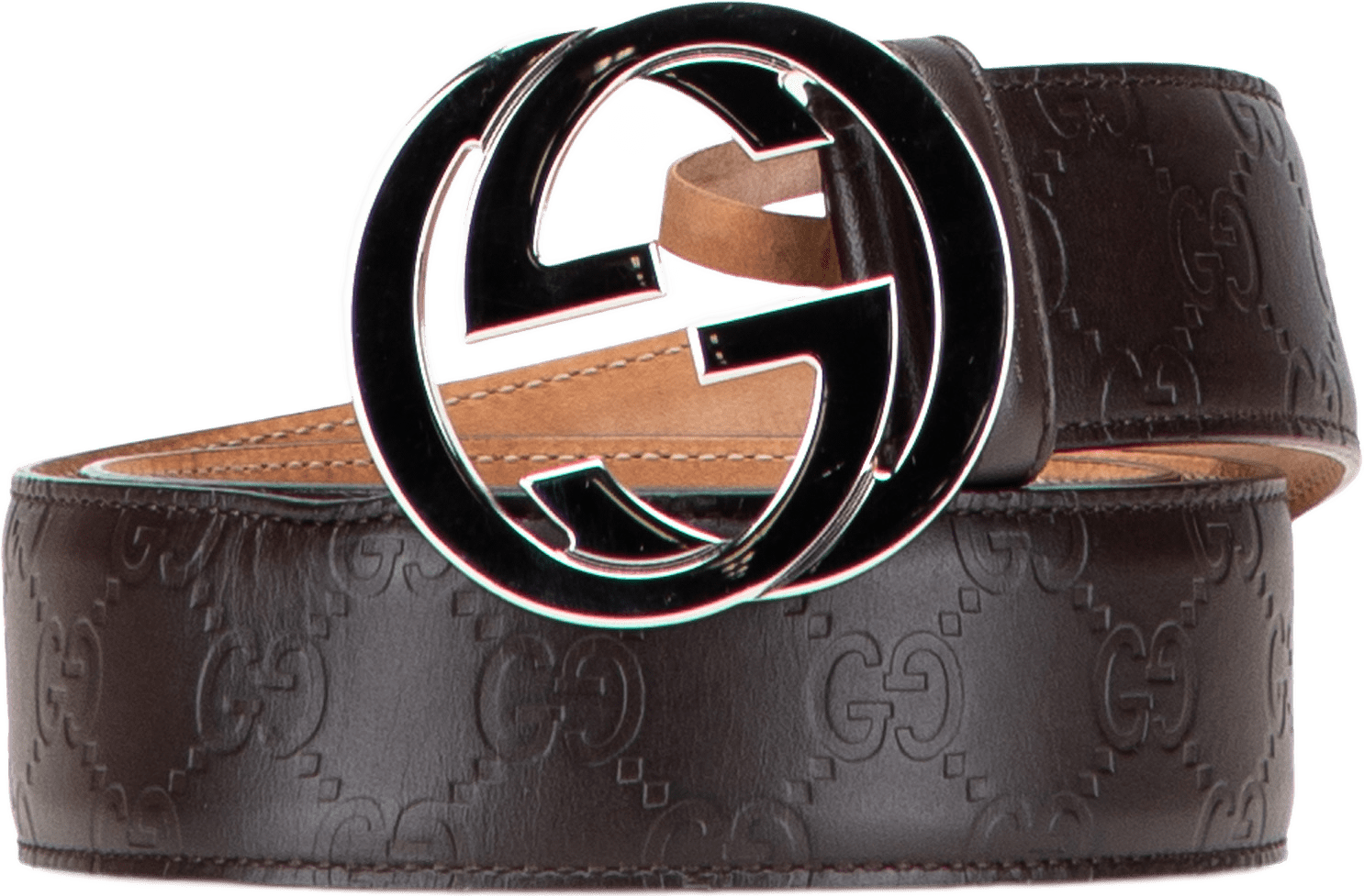 Gucci Guccissima Interlocking G Belt, från Luxclusif, i färgen dark brown.