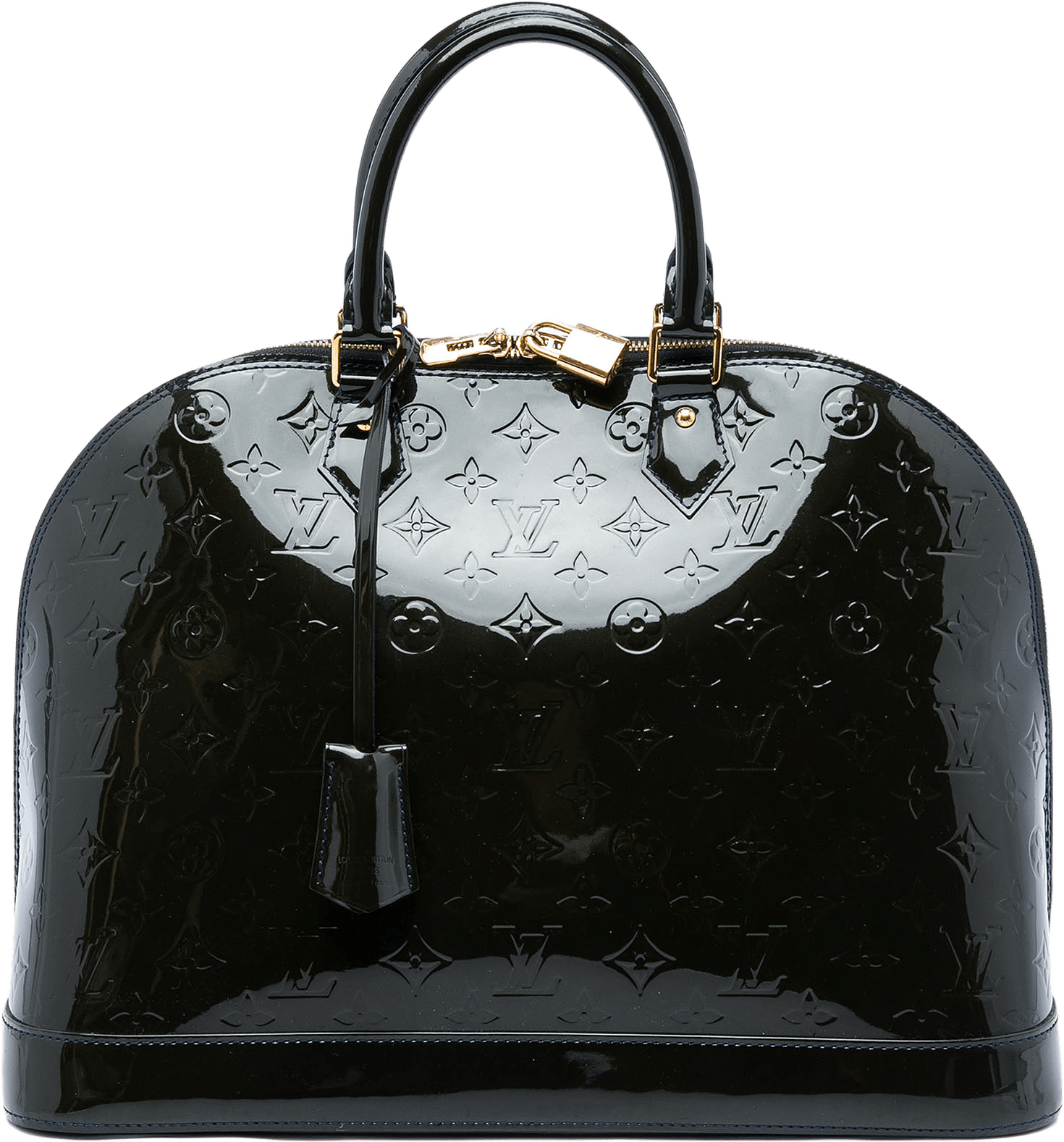 Louis Vuitton Monogram Vernis Alma Gm, från Luxclusif, i färgen blå.