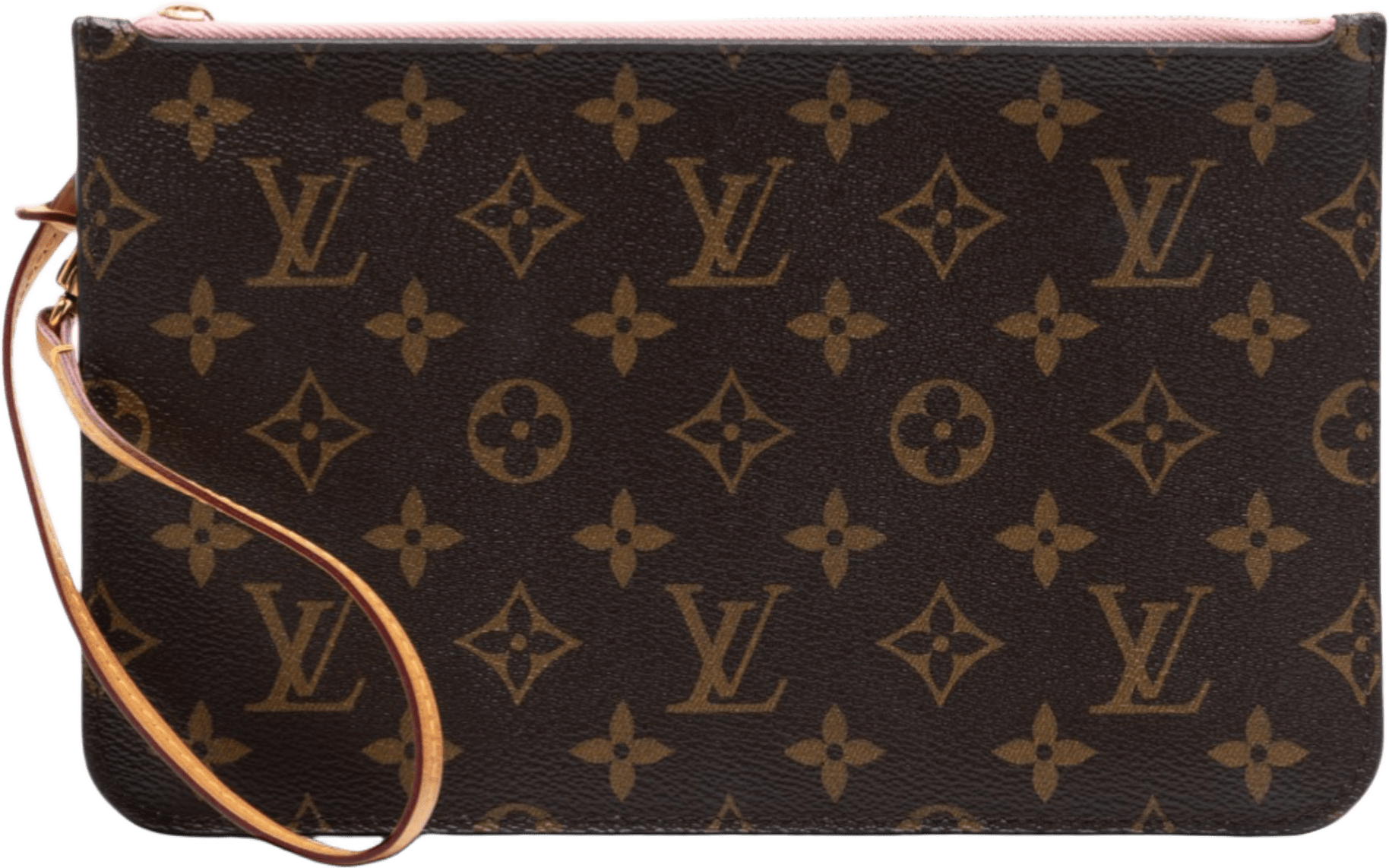 Louis Vuitton Monogram Neverfull Mm Pochette, från Luxclusif, i färgen brown.