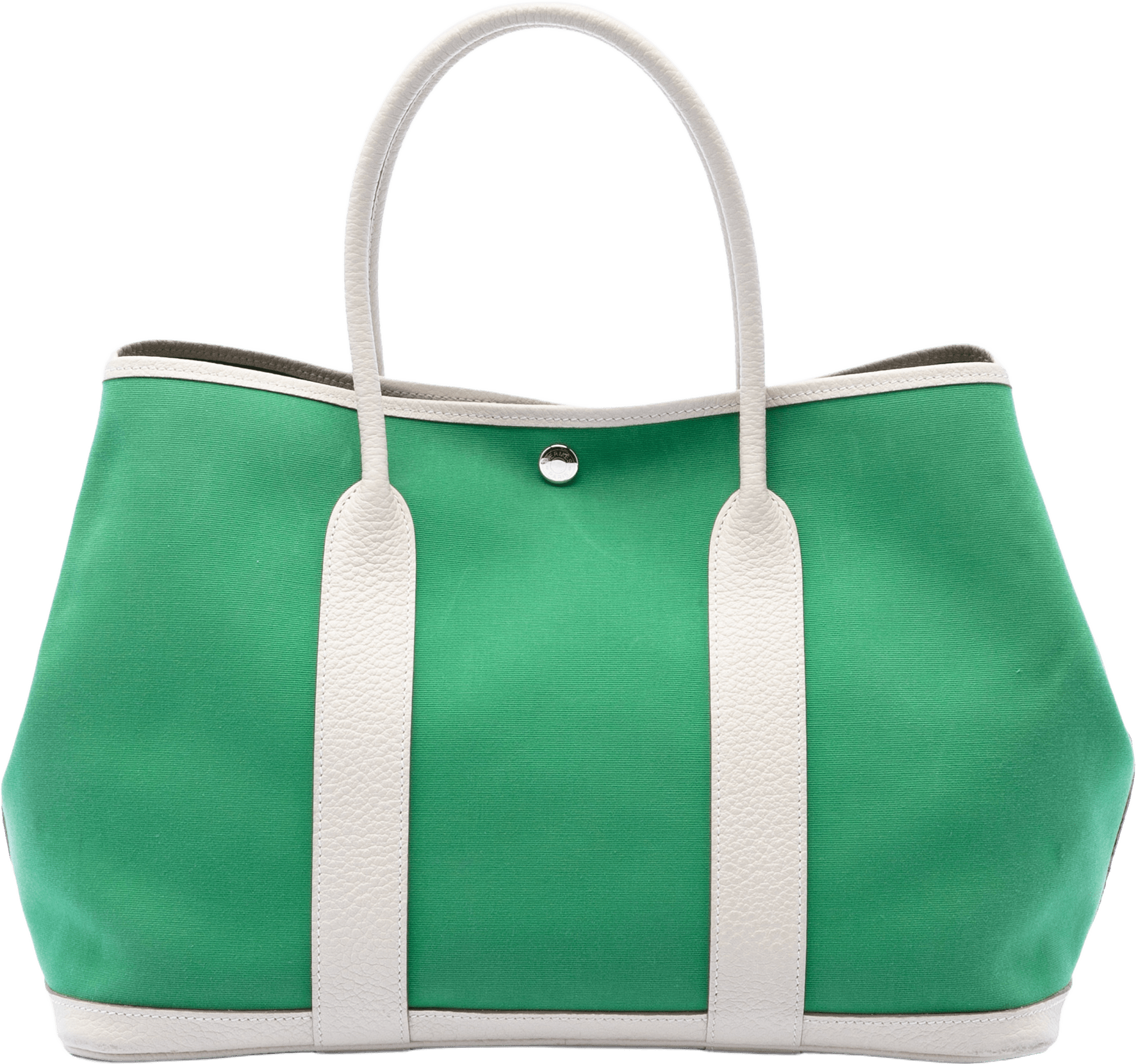 Hermès Toile And Negonda Garden Party 36, från Luxclusif, i färgen green.