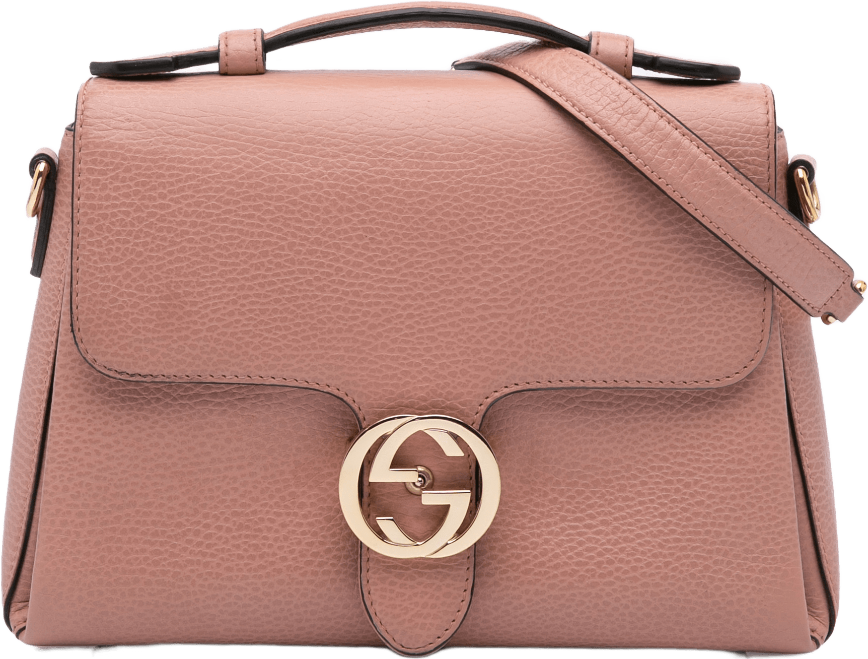 Gucci Small Dollar Leather Interlocking G Satchel
