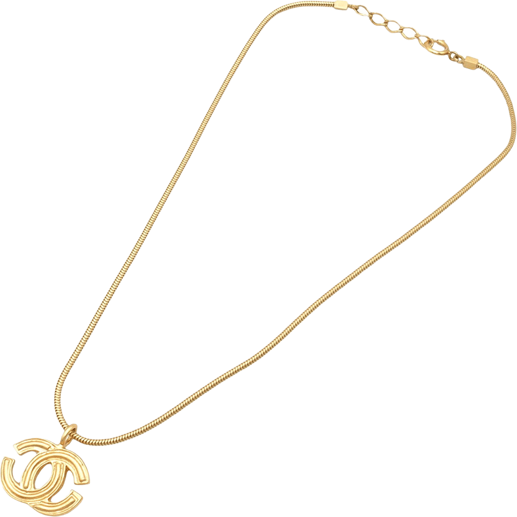 Chanel Gold Plated Cc Pendant Necklace, från Luxclusif, i färgen gold.