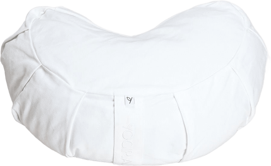 Meditationskudde Meditation Cushion, Crescent, från Yogiraj, i färgen birch white.