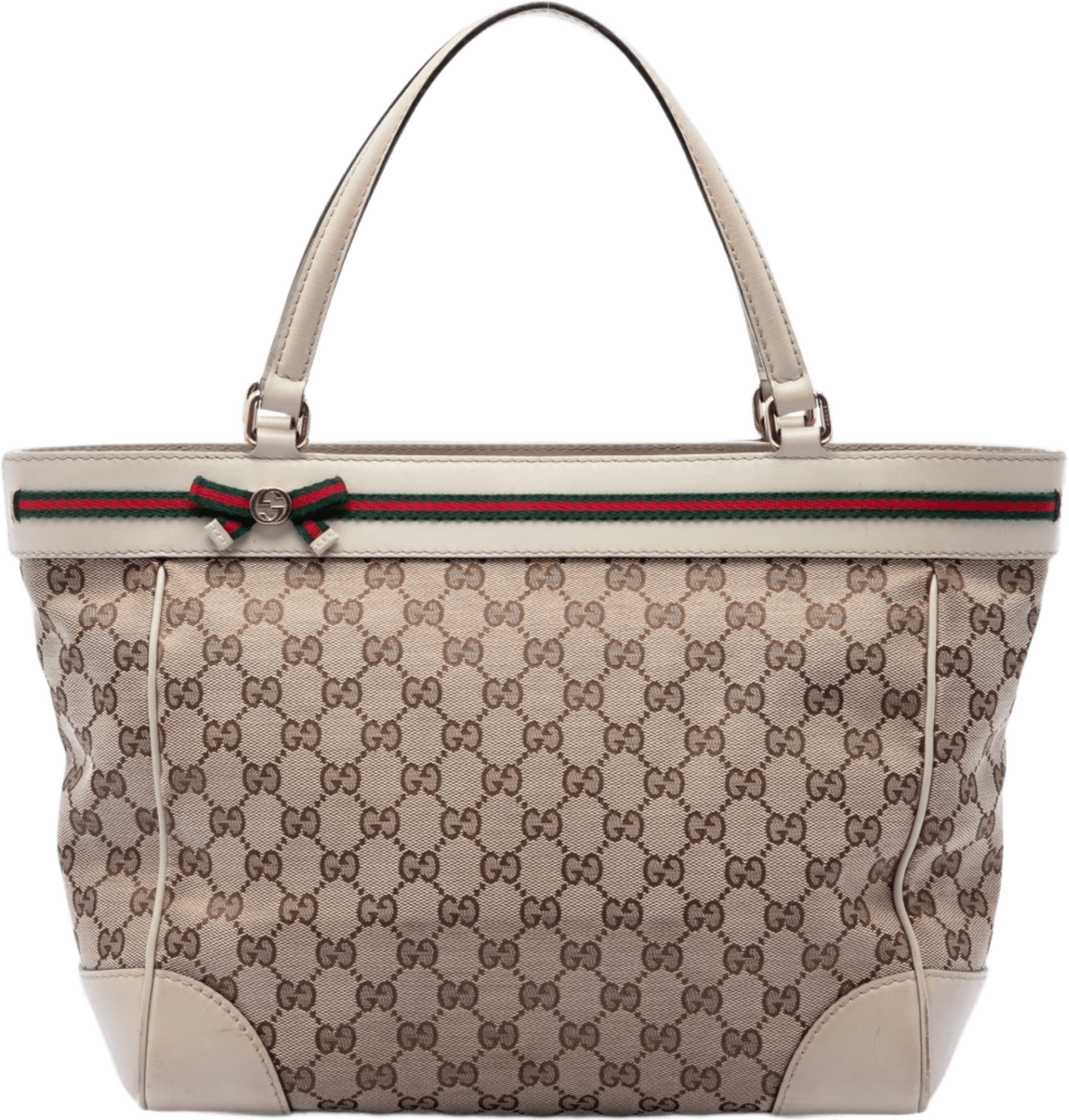 Gucci Gg Canvas Web Mayfair Tote, från Luxclusif, i färgen beige.