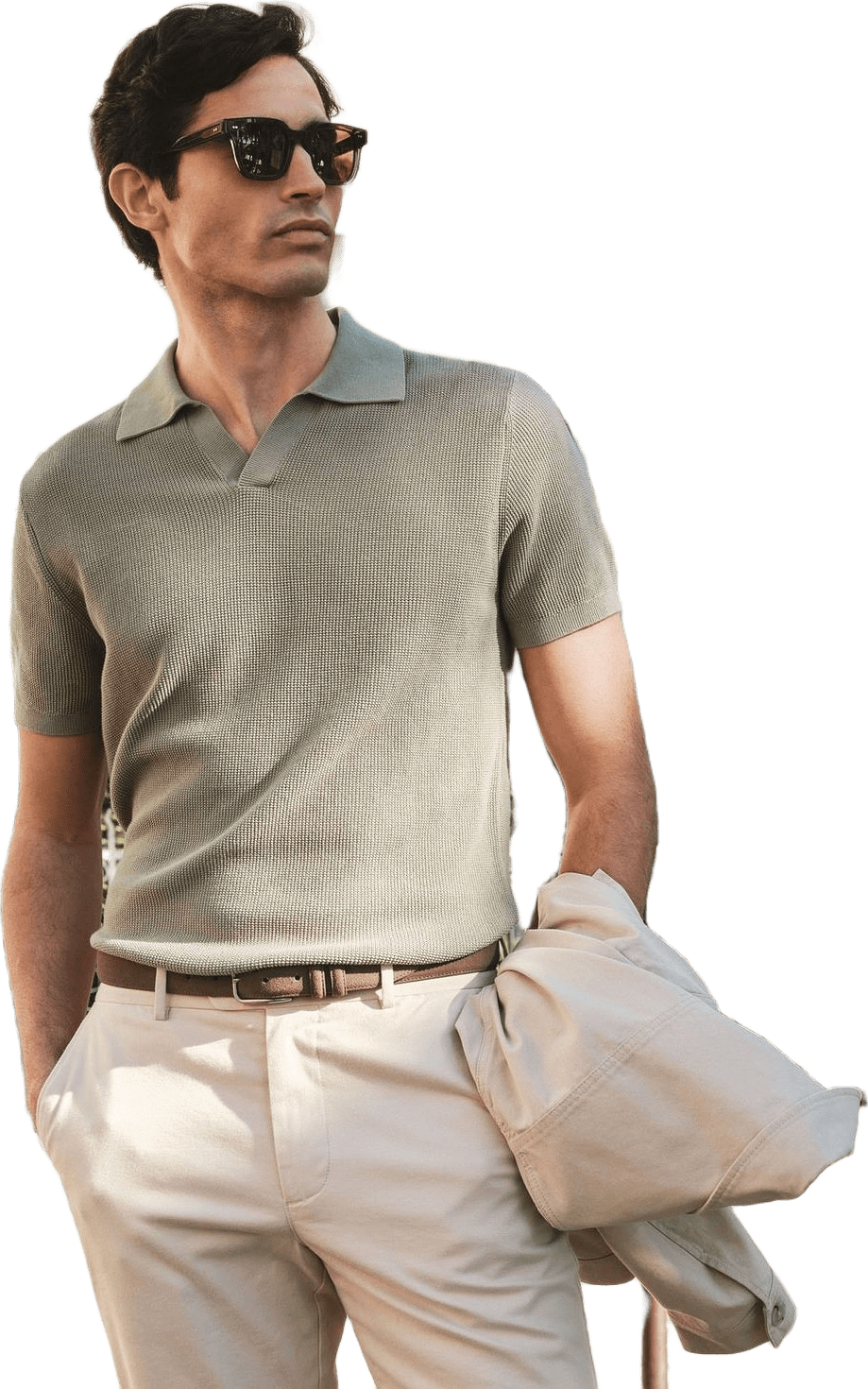 Cotton Texture Knitted Ss Polo Sweater (pascal)