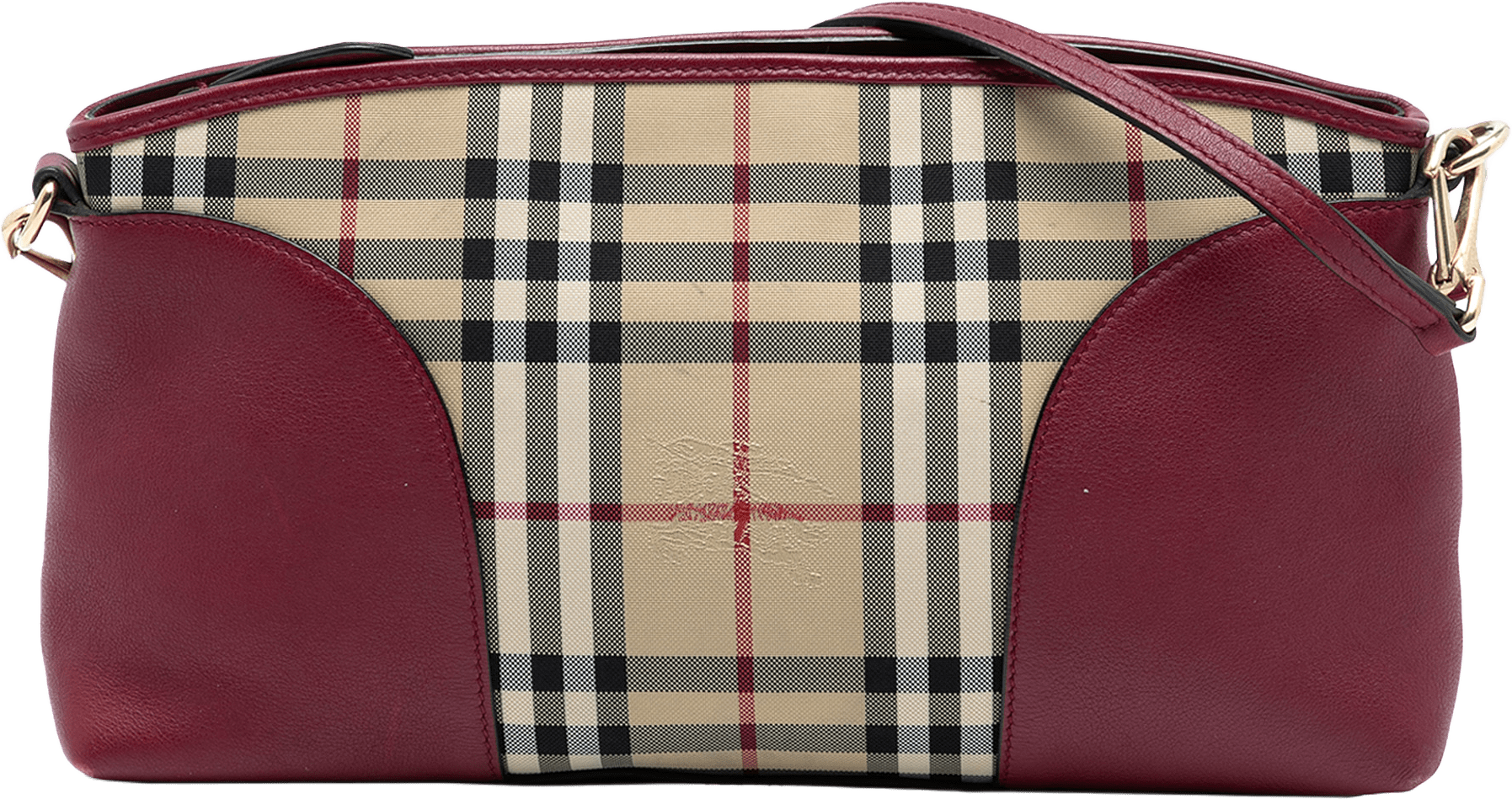 Burberry Haymarket Check Coated Canvas Chichester Crossbody, från Luxclusif, i färgen beige.
