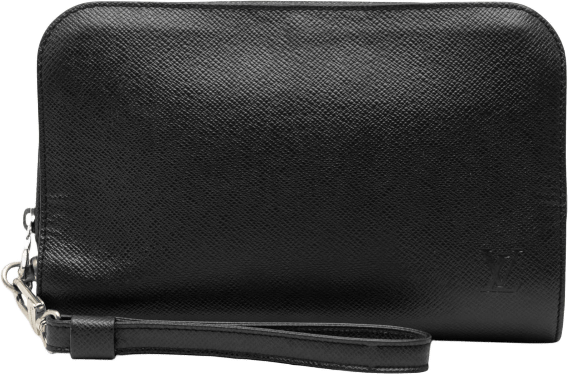 Louis Vuitton Taiga Pochette Baikal, från Luxclusif, i färgen black.