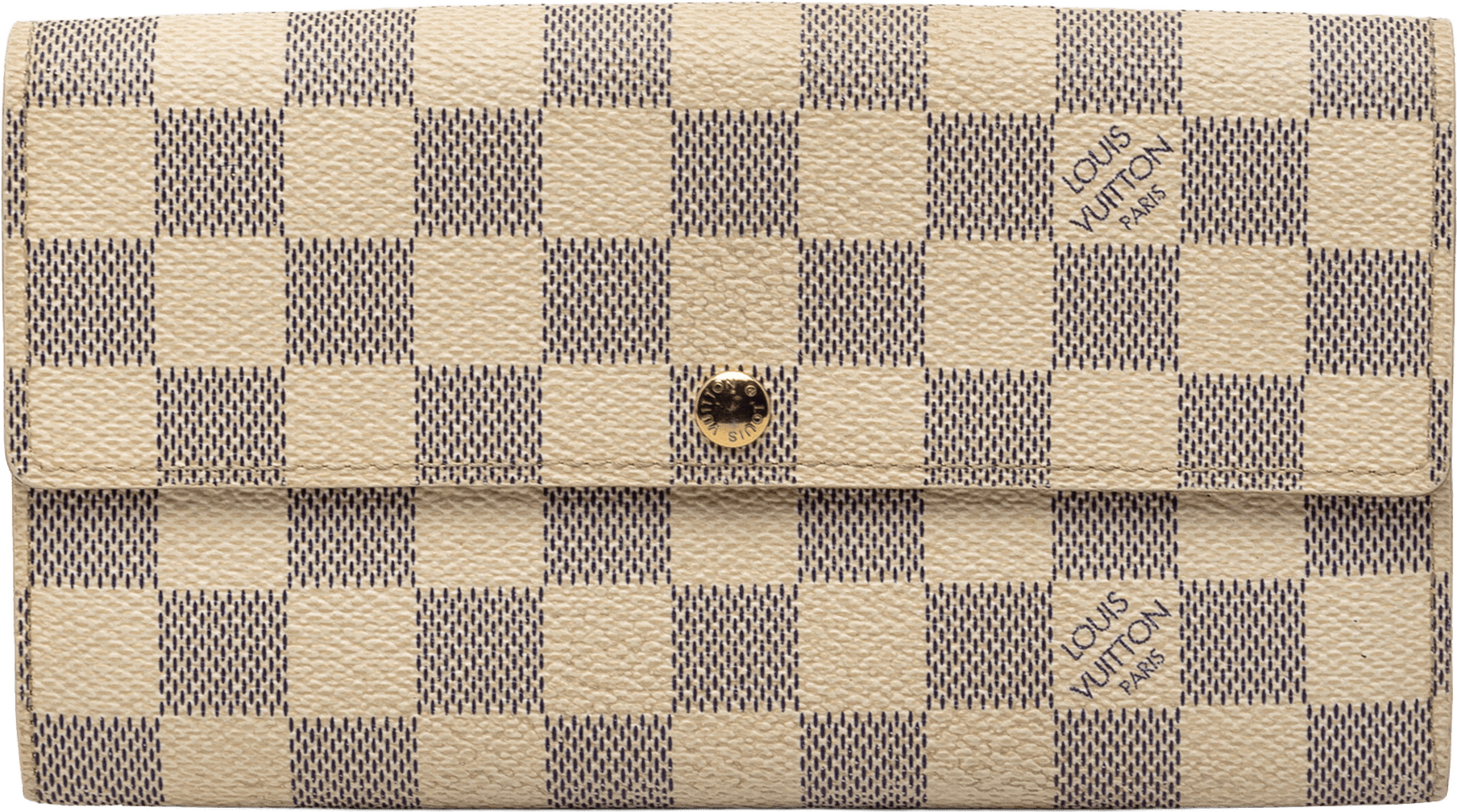 Louis Vuitton Damier Azur Sarah Wallet, från Luxclusif, i färgen white.