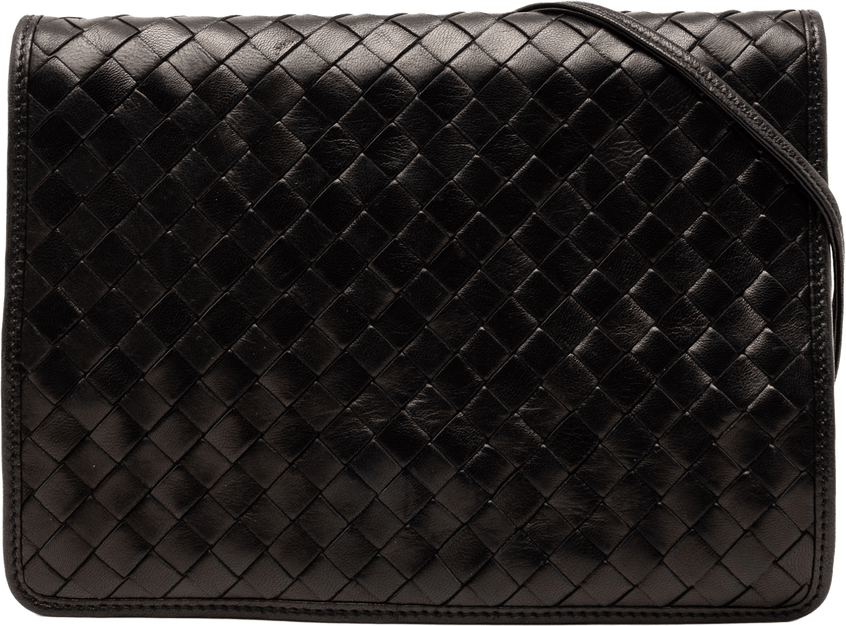 Bottega Veneta Nappa Intrecciato Flap Crossbody, från Luxclusif, i färgen black.