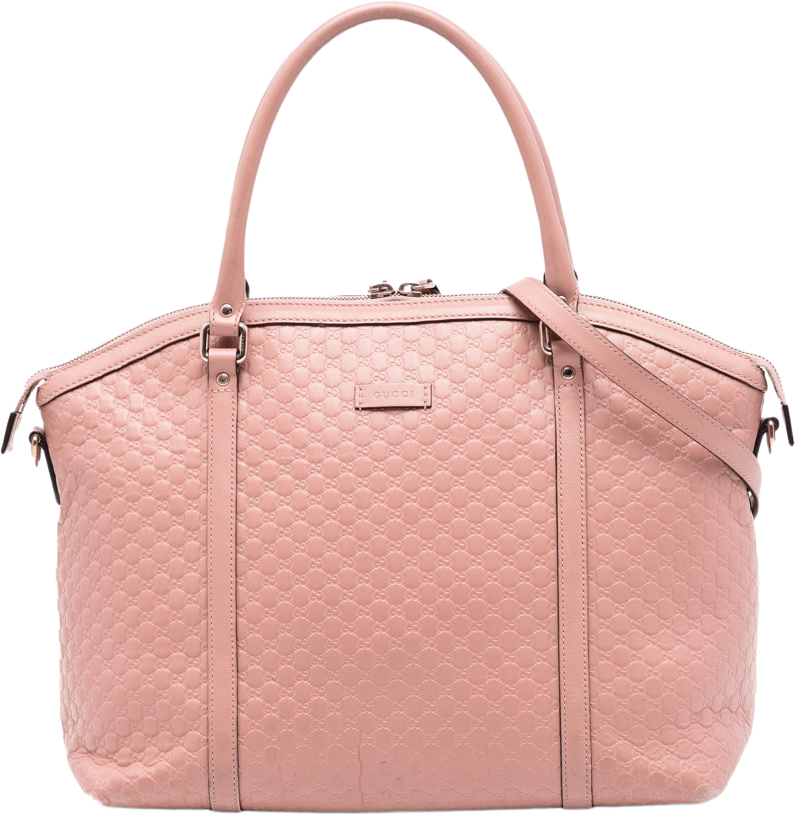 Gucci Large Microguccissima Dome Satchel, från Luxclusif, i färgen pink.