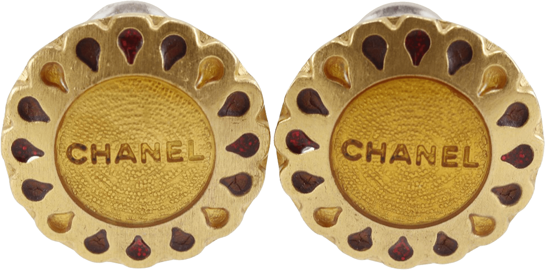 Chanel Cc Gold Plated Flower Clip On Earrings, från Luxclusif, i färgen gold.