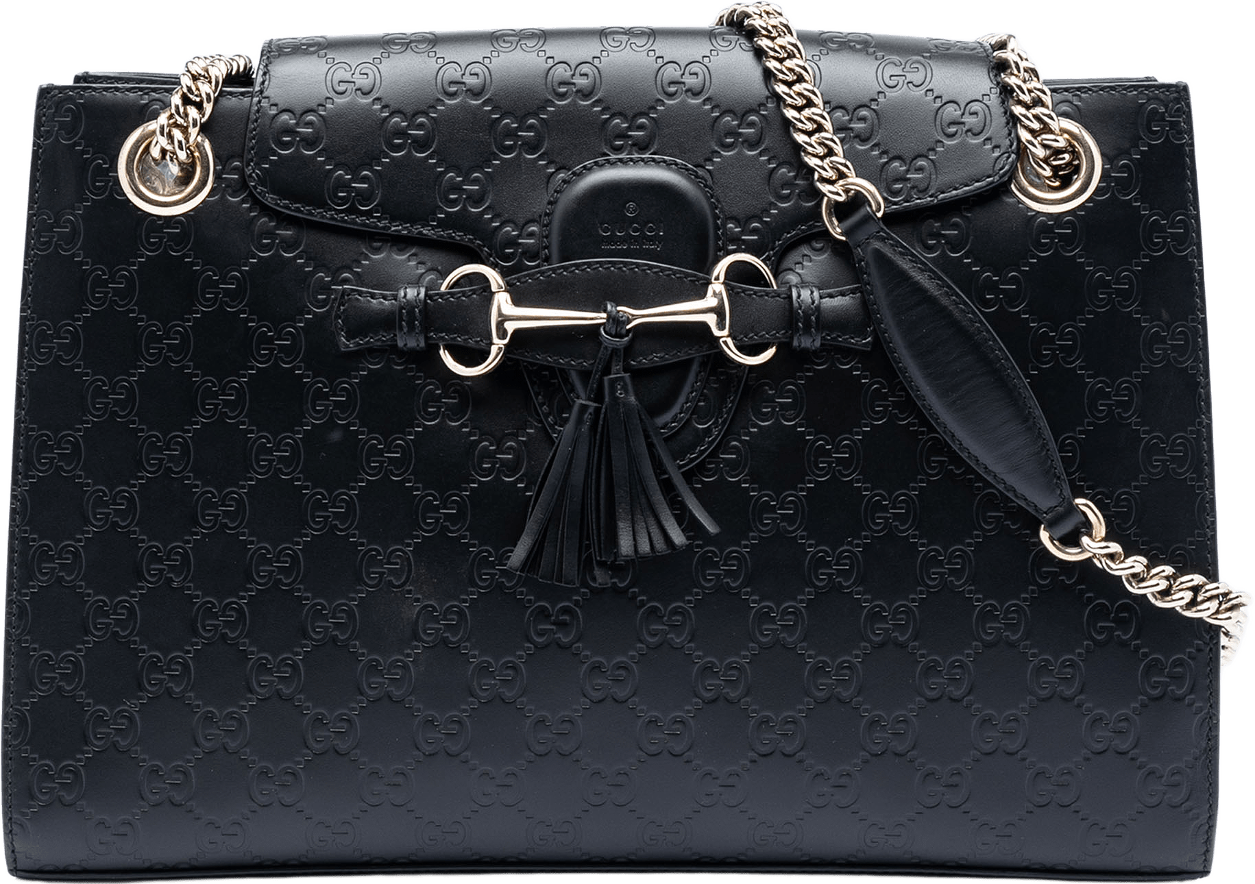 Gucci Large Guccissima Emily Shoulder Bag, från Luxclusif, i färgen black.