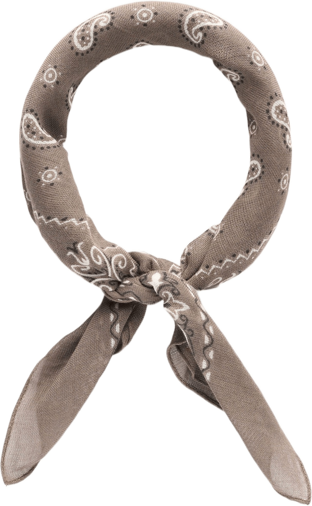 Paisley Printed Cotton Bandana, från John Henric, i färgen mid brown.