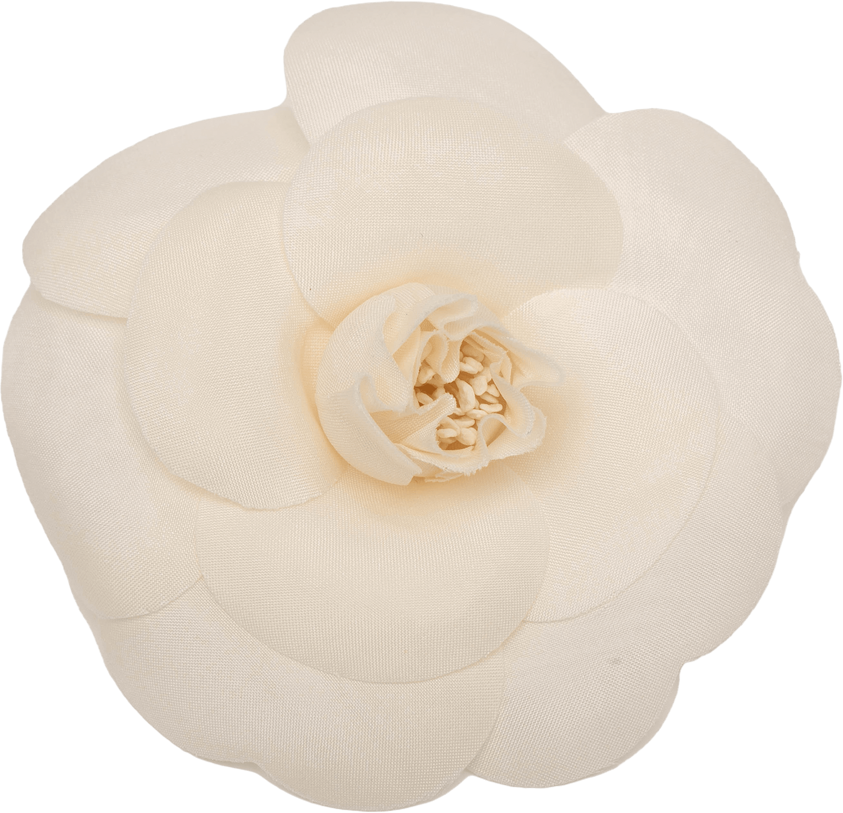 Chanel Canvas Camellia Brooch, från Luxclusif, i färgen white.