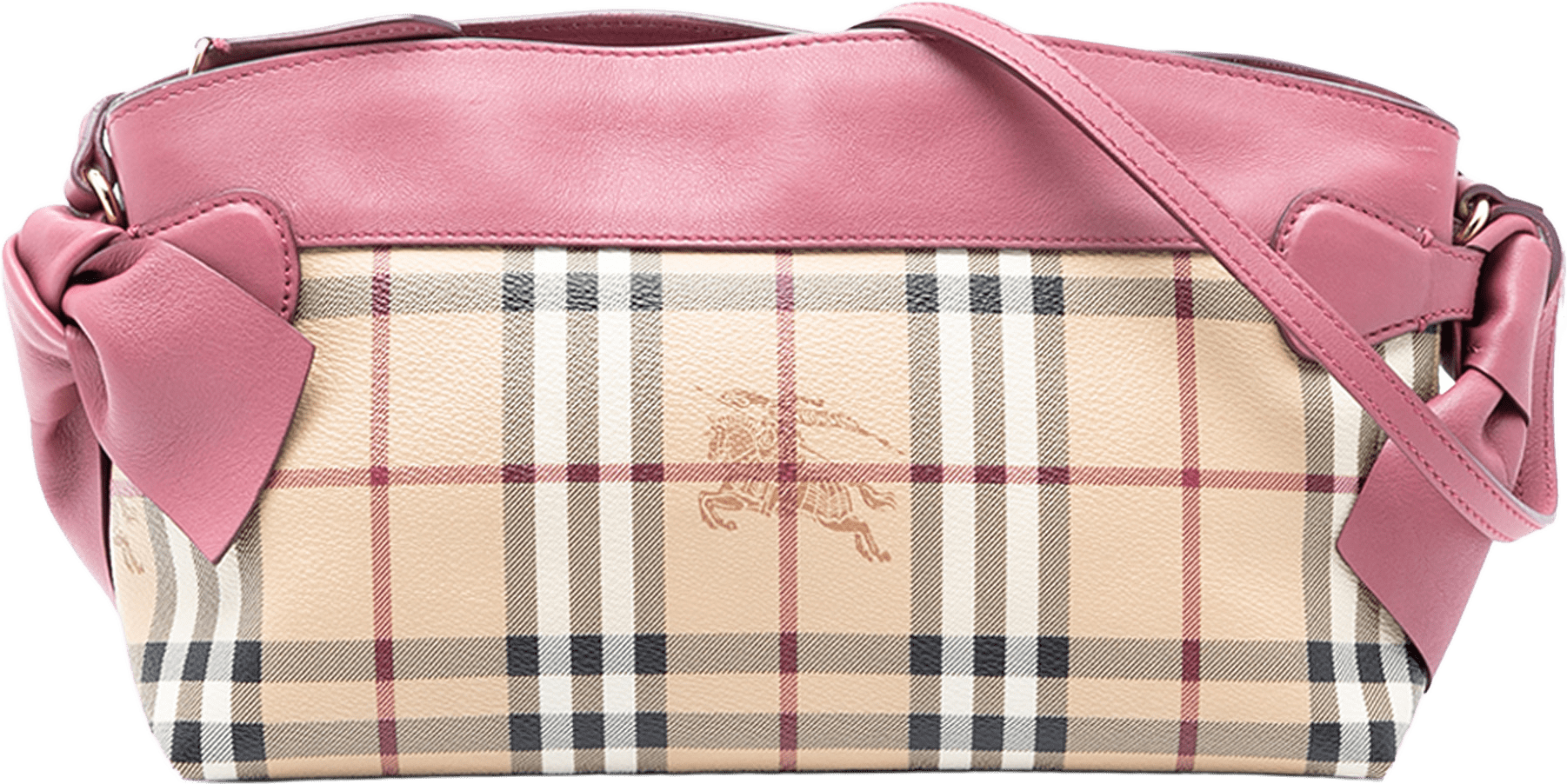 Burberry Haymarket Check Coated Canvas Bow Tie Crossbody, från Luxclusif, i färgen beige.