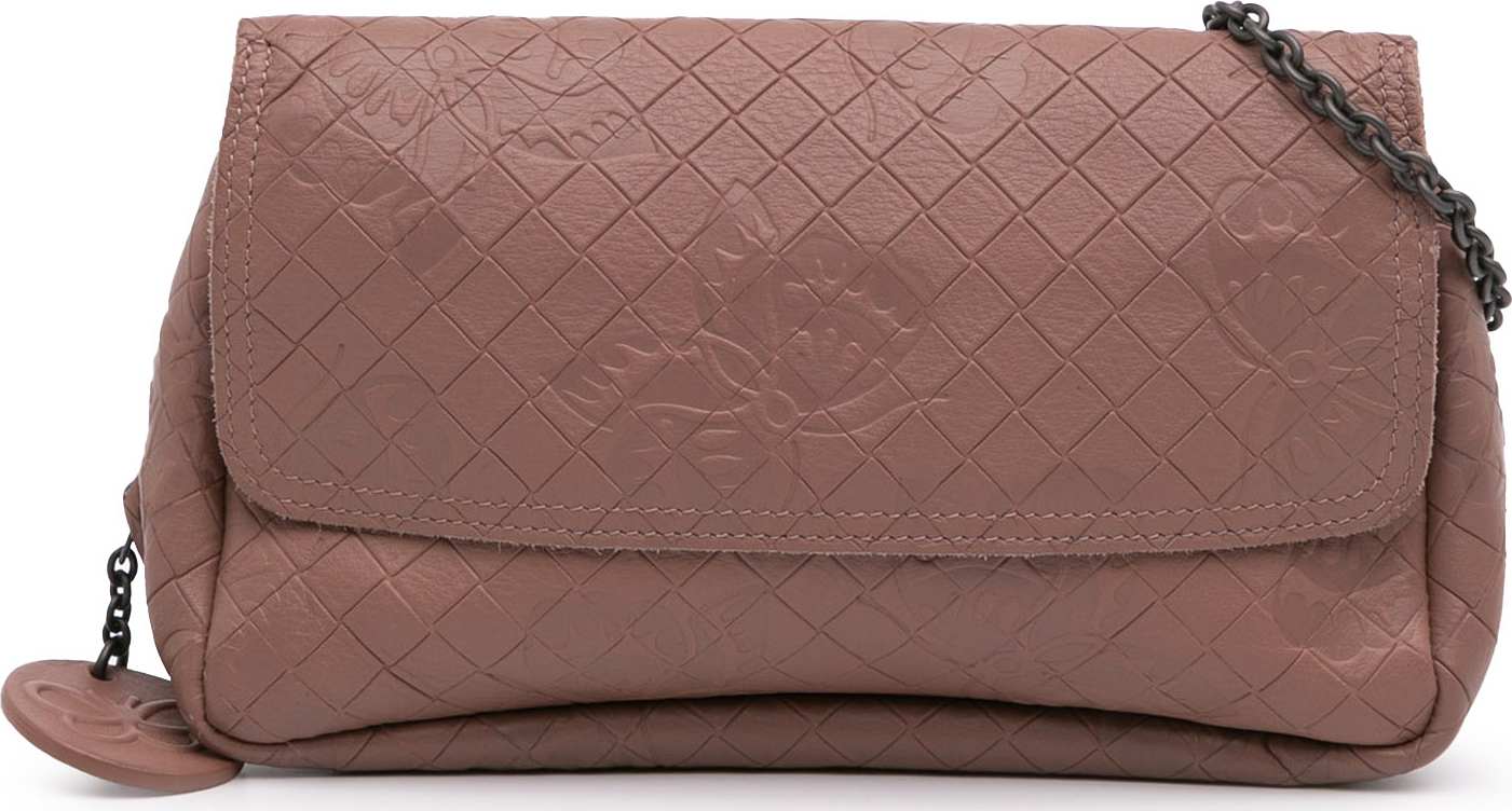 Bottega Veneta Small Calfskin Intrecciomirage Embossed Butterfly Chain Crossbody