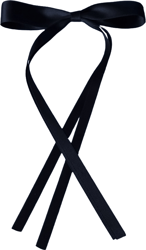 Rosett Med Långa Band, från Complement, i färgen black.